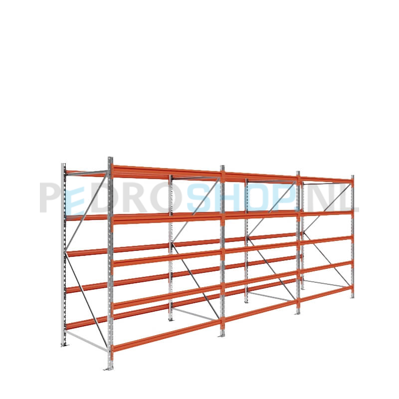 Grootvakstelling: 200cm (h) x 100cm (d) x 470.8cm (l) x 5 niveaus