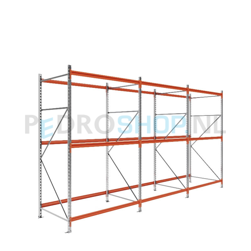 Grootvakstelling: 250cm (h) x 100cm (d) x 470.8cm (l) x 3 niveaus
