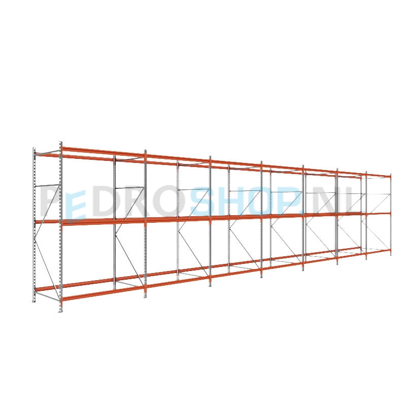 Grootvakstelling: 250cm (h) x 100cm (d) x 1091.6cm (l) x 3 niveaus