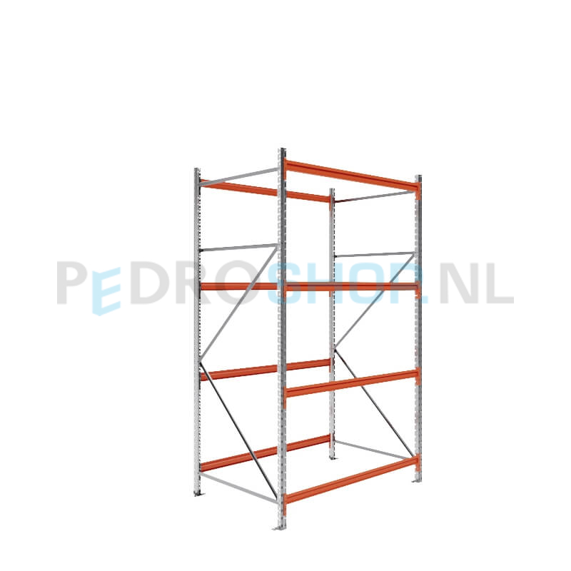Grootvakstelling: 250cm (h) x 100cm (d) x 160.4cm (l) x 4 niveaus