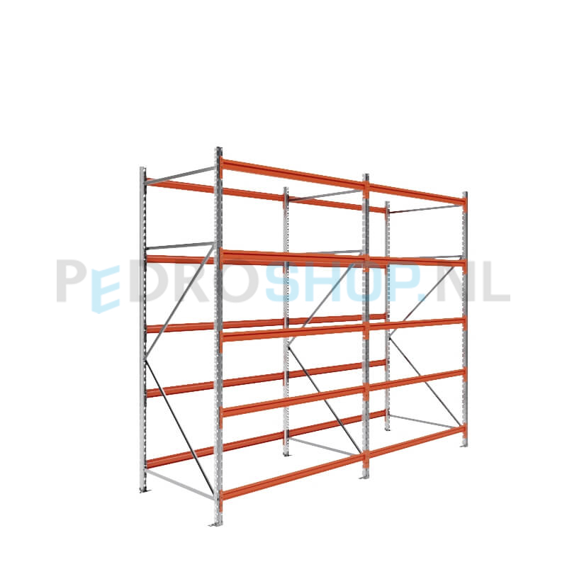 Grootvakstelling: 250cm (h) x 100cm (d) x 315.6cm (l) x 5 niveaus