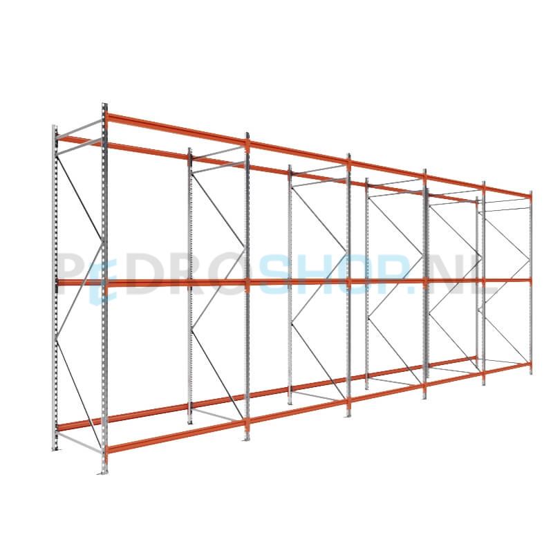 Grootvakstelling: 300cm (h) x 100cm (d) x 781.2cm (l) x 3 niveaus