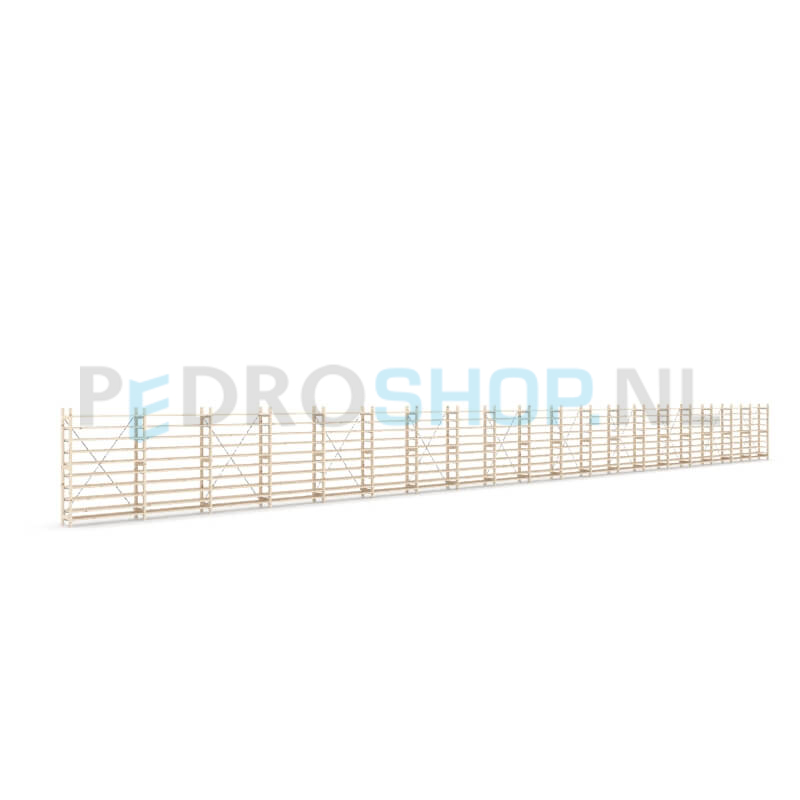 Houten stellingkast Easyrack: 150cm (h) x 30cm (d) x 1903cm (l)