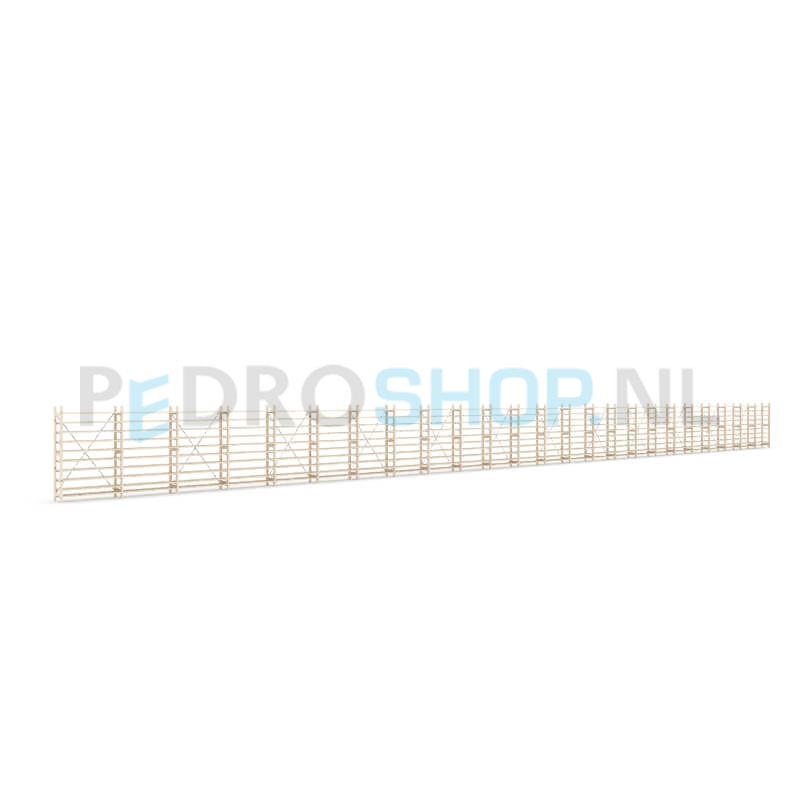 Houten stellingkast Easyrack: 150cm (h) x 30cm (d) x 2403cm (l)