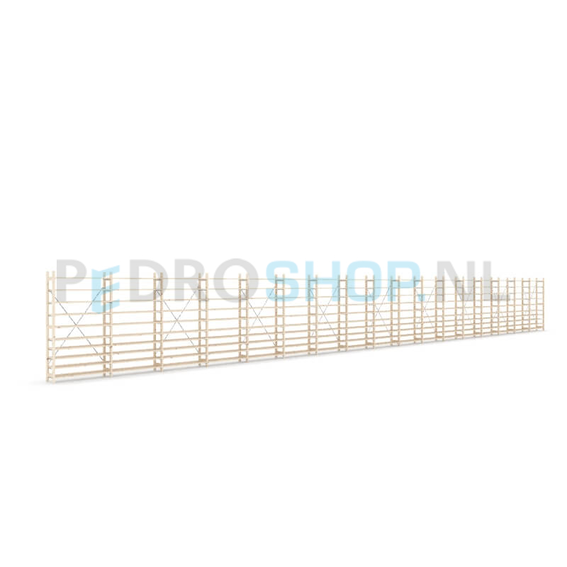 Houten stellingkast Easyrek: 180cm (h) x 30cm (d) x 1703cm (l)
