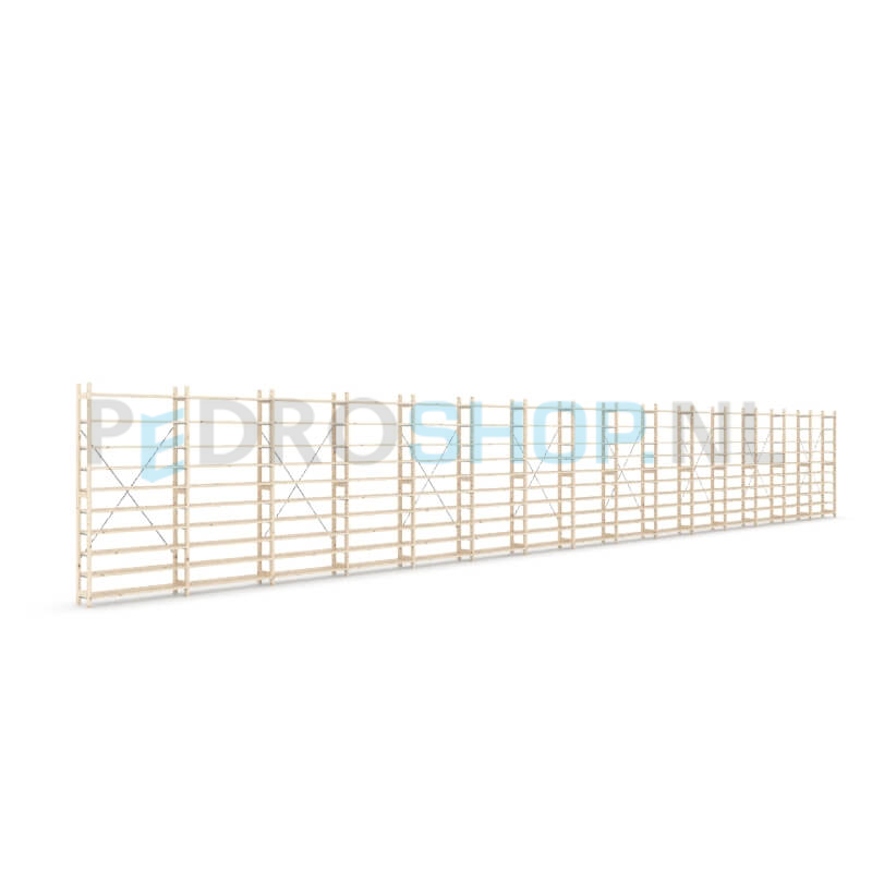 Houten stellingkast Easyrek: 210cm (h) x 30cm (d) x 1503cm (l)