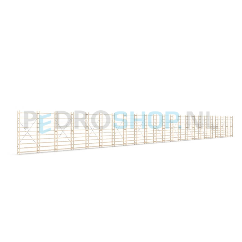 Houten stellingkast Easyrek: 210cm (h) x 30cm (d) x 2203cm (l)