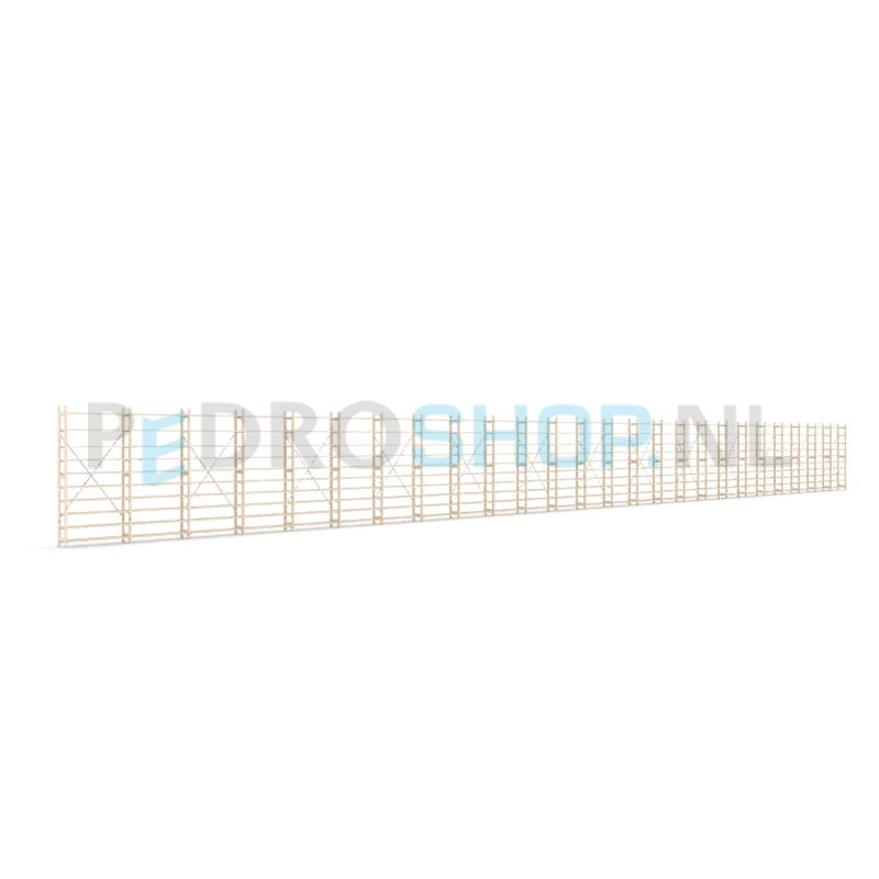 Houten stellingkast Easyrack: 210cm (h) x 30cm (d) x 2503cm (l)