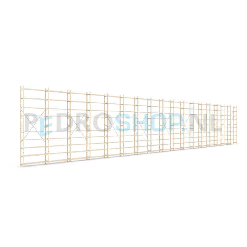 Houten stellingkast Easyrack: 300cm (h) x 30cm (d) x 1703cm (l)