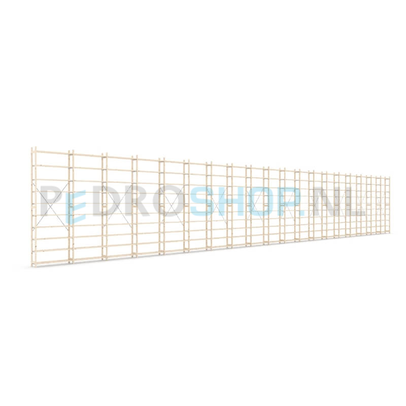 Houten stellingkast Easyrek: 300cm (h) x 30cm (d) x 1903cm (l)