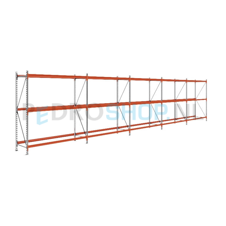 Grootvakstelling: 200cm (h) x 60cm (d) x 956.2cm (l) x 3 niveaus
