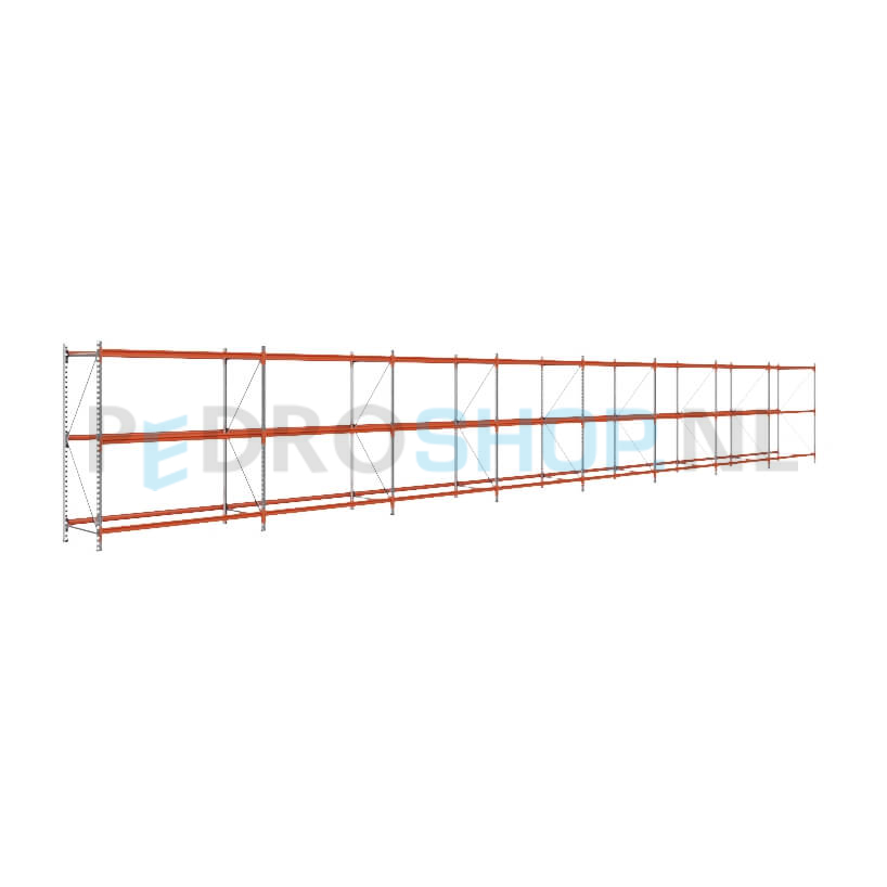 Grootvakstelling: 200cm (h) x 80cm (d) x 1526.8cm (l) x 3 niveaus