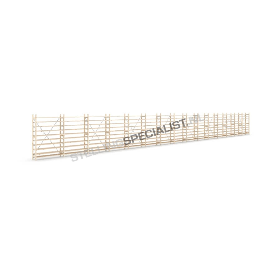 Houten stellingkast Easyrek: 150cm (h) x 30cm (d) x 1503cm (l)