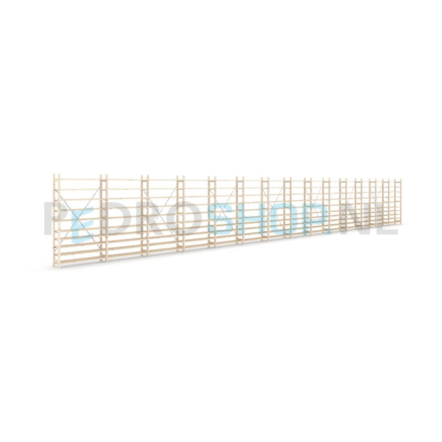 Houten stellingkast Easyrek: 180cm (h) x 30cm (d) x 1403cm (l)