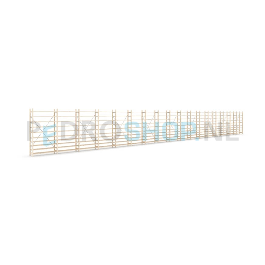 Houten stellingkast Easyrek: 180cm (h) x 30cm (d) x 1703cm (l)